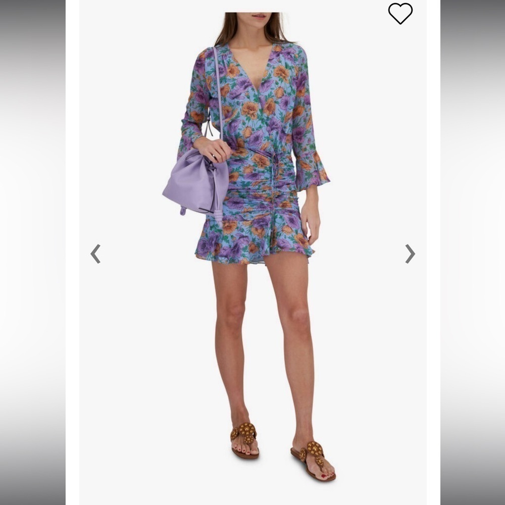 Veronica Beard Sean Floral Ruffle Silk Dress Size 4